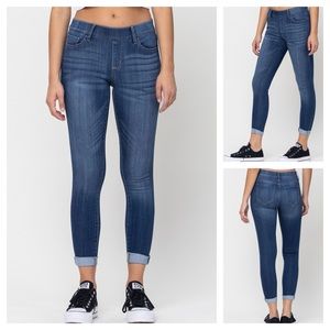 cello jeans pull on crop skinnies Dark wash